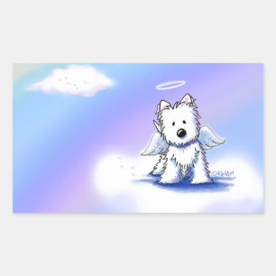 KiniArt Rainbow Bridge Westie Rectangular Sticker
