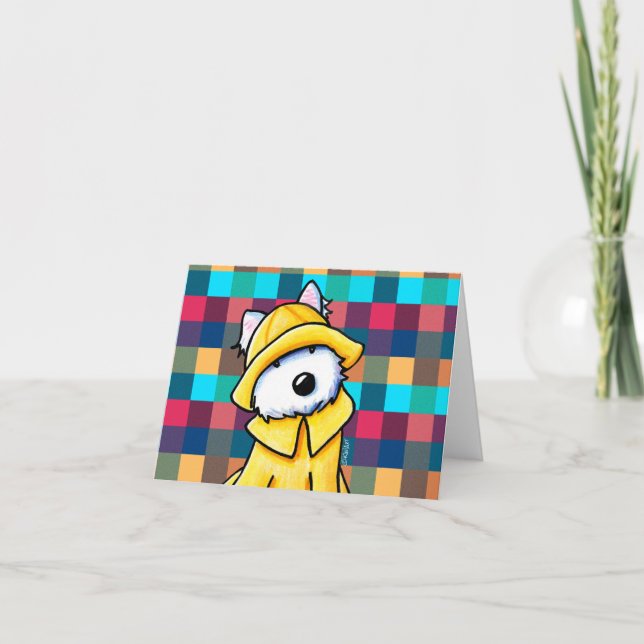 KiniArt Raincoat Westie Thank You Card (Front)