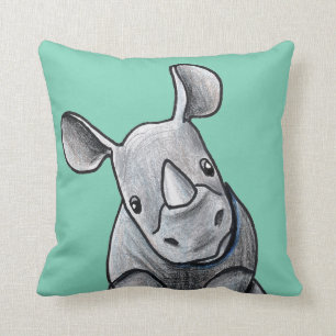 KiniArt Rhino Two Tone Pillow