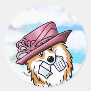 KiniArt Royal Corgi Classic Round Sticker