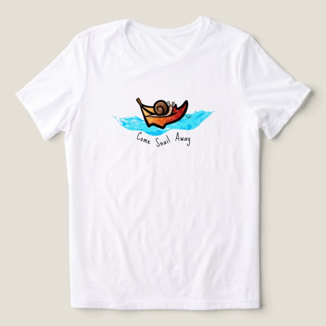 KiniArt Sailing Snail Tri-Blend Shirt (Design Front)