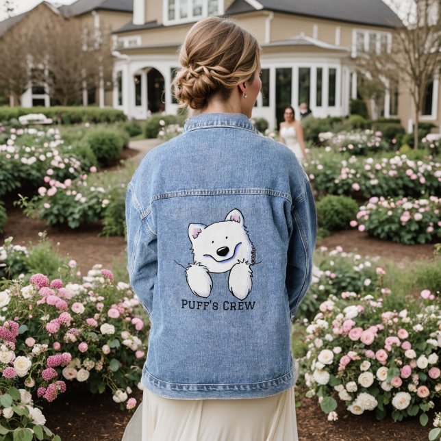 KiniArt Samoyed Denim Jacket (Wedding Back)