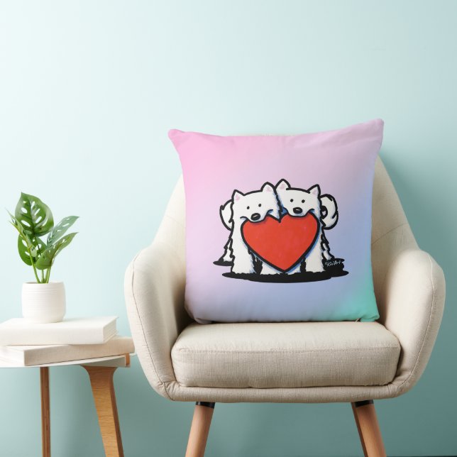 KiniArt Samoyed Heartfelt Duo Cushion (Chair)