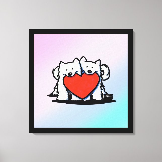 KiniArt Samoyed Love Canvas Print (Front)
