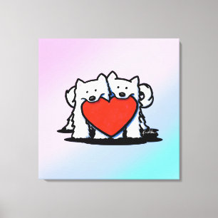 KiniArt Samoyed Love Canvas Print