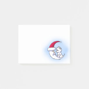KiniArt Santa Moon Westie Christmas Post-it Notes