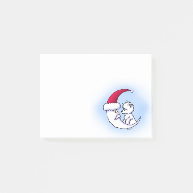 KiniArt Santa Moon Westie Christmas  Post-it Notes (Front)