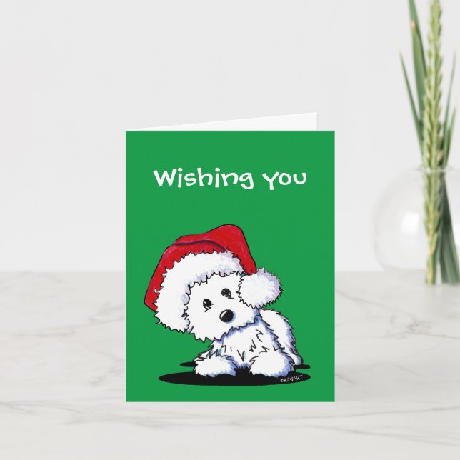 KiniArt Santa Westie Dog Christmas Cards (Front)