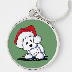 KiniArt Santa Westie Dog Key Ring