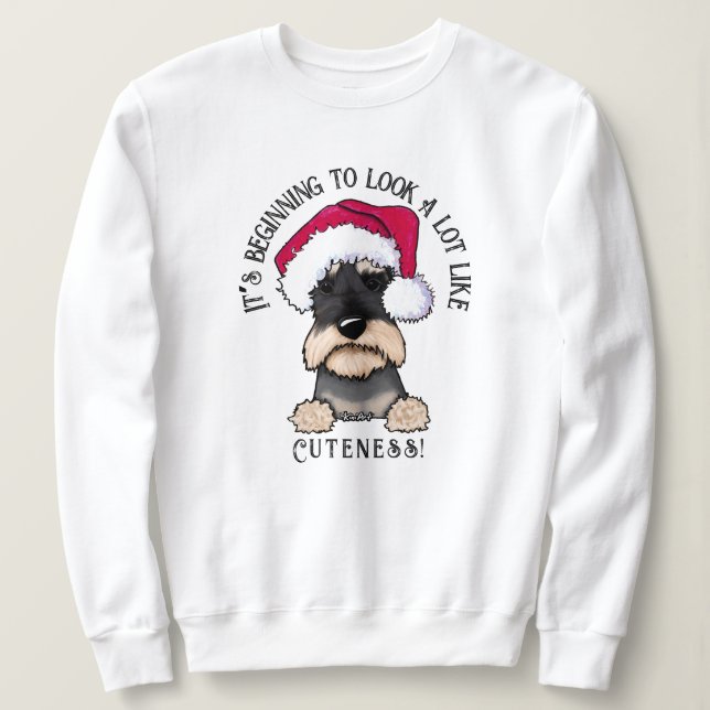 KiniArt Schnauzer Christmas Sweatshirt (Design Front)
