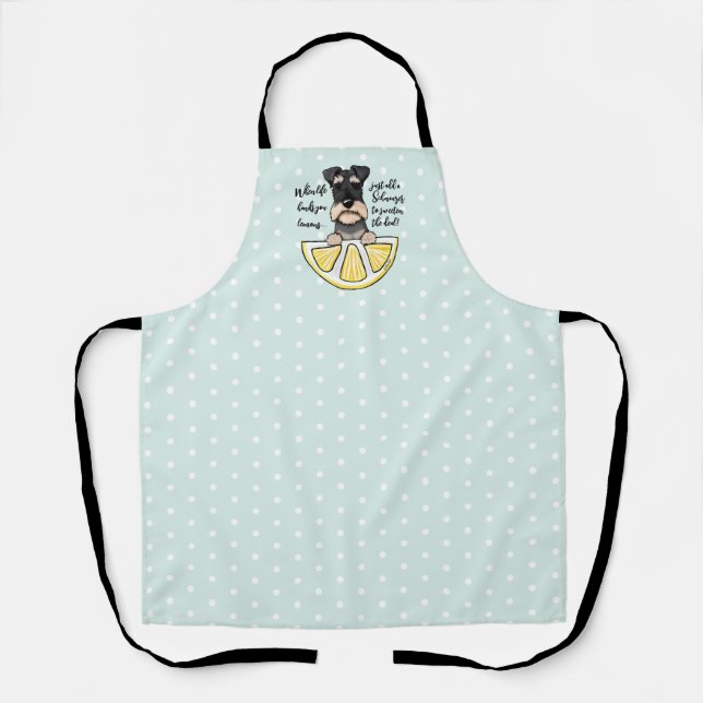 KiniArt Schnauzer Life Lemons Apron (Front)
