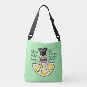 KiniArt Schnauzer Life Lemons Crossbody Bag