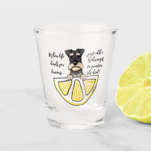 KiniArt Schnauzer Life Lemons Shot Glass