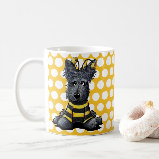KiniArt Scottie Dog Bee Coffee Mug (With Donut)