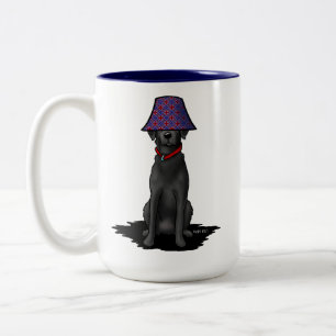KiniArt Shady Black Lab Two-Tone Coffee Mug