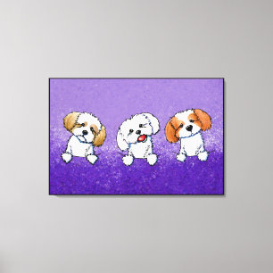 KiniArt Shih Tzu Trio Canvas Print