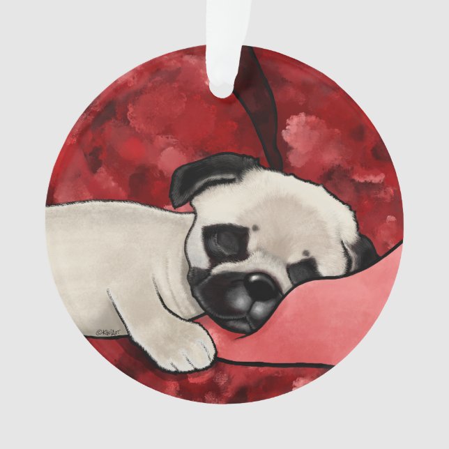 KiniArt Sleepy Pug Ornament (Front)