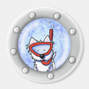 KiniArt Snorkel Westie Porthole Magnet