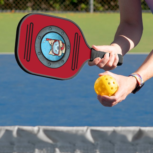 KiniArt Snorkelling Cairn Porthole Pickleball Paddle (Insitu)