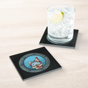 KiniArt Snorkelling Cairn Terrier Glass Coaster