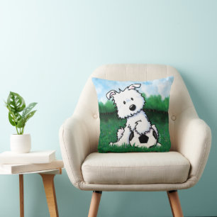 KiniArt Soccer Westie Puppy Cushion