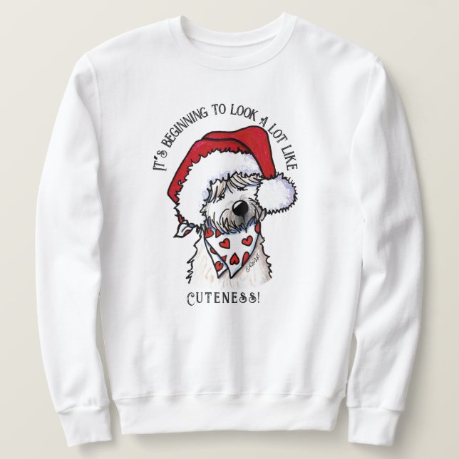 KiniArt Soft Coated Wheatie Christmas Sweatshirt (Design Front)