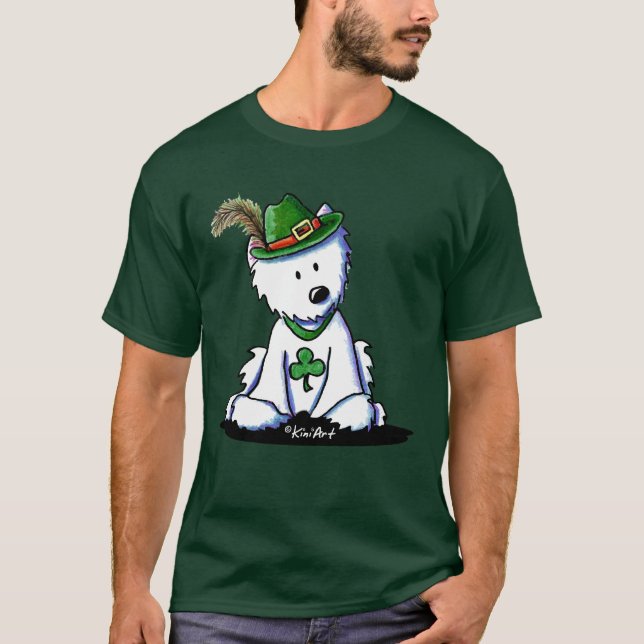 KiniArt St. Patty's Day Westie T-Shirt (Front)