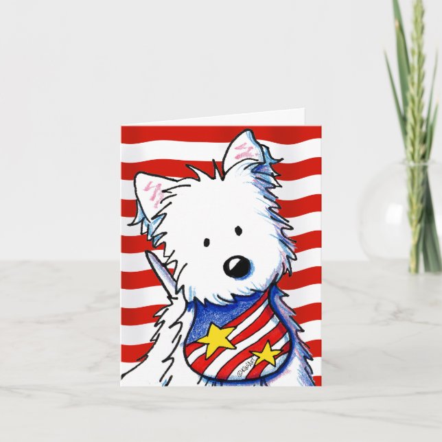 KiniArt Star Spangled Westie Card (Front)