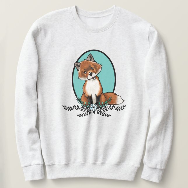 KiniArt Sweet Fox T-Shirt Sweatshirt (Design Front)