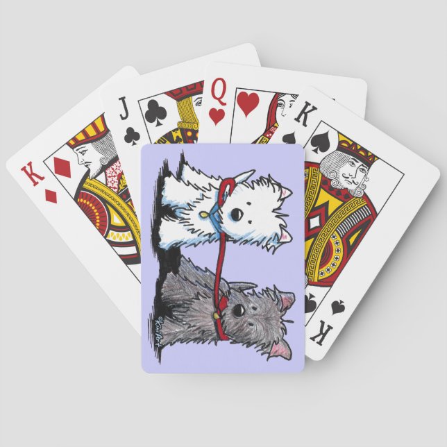 KiniArt Terrier Walking Buddies Playing Cards (Back)