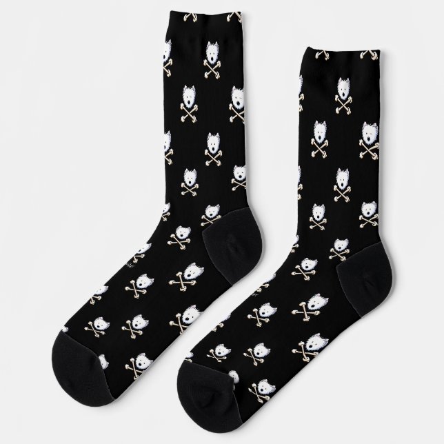 KiniArt Torrid Crossbone Westie Socks (Left)