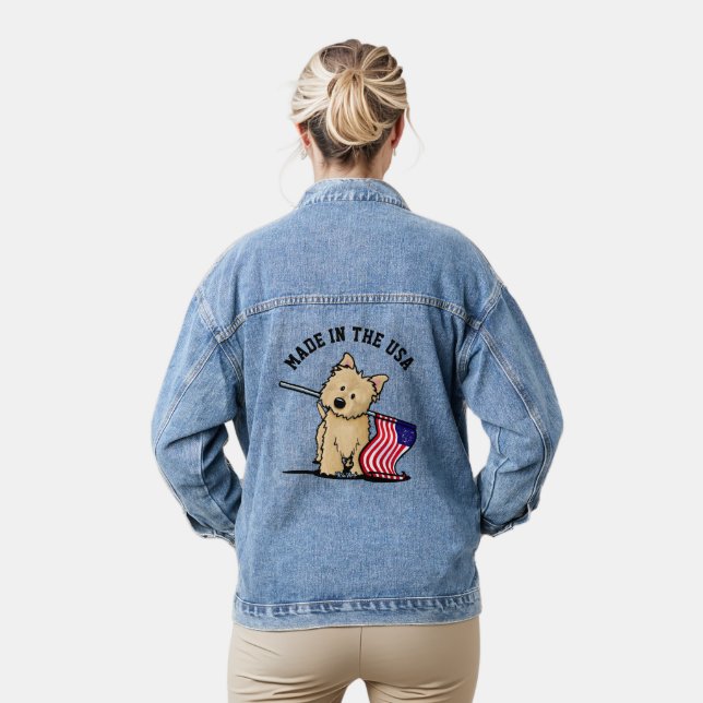 KiniArt USA Cairn Terrier Denim Jacket (Model)