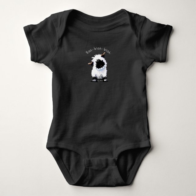 KiniArt Valais Blacknose Sheep Baby Bodysuit (Front)