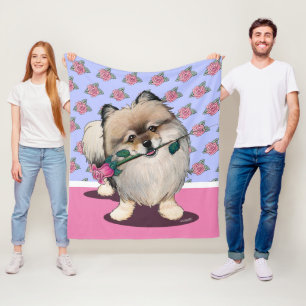 KiniArt Walter Pom Portrait Fleece Blanket