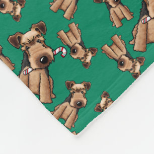 KiniArt Welsh Terrier Christmas Fleece Blanket