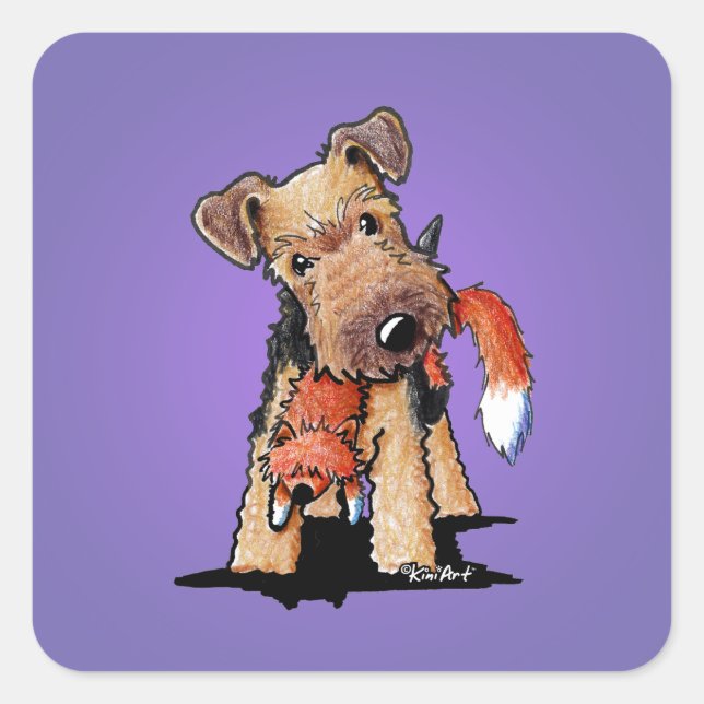 KiniArt Welsh Terrier Square Sticker (Front)