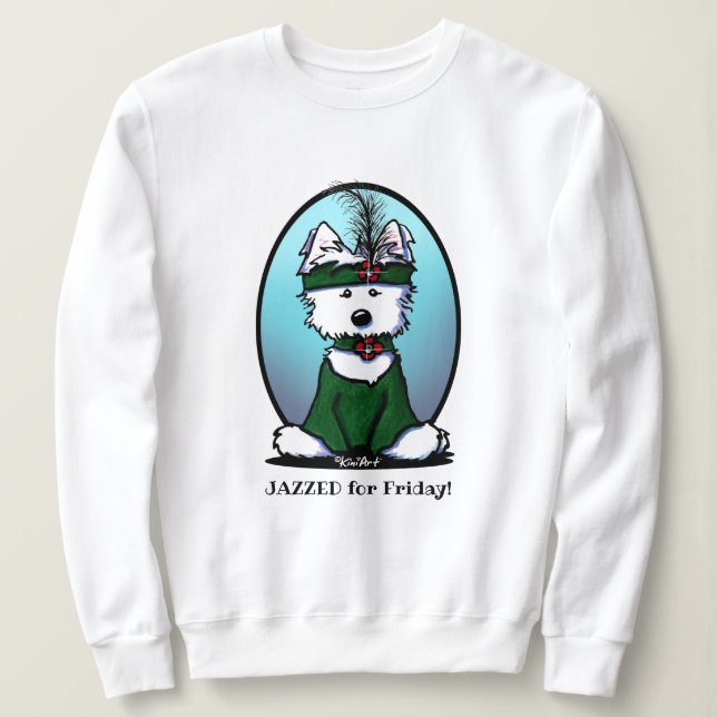 KiniArt Westie 1920s Flapper Sweatshirt (Design Front)