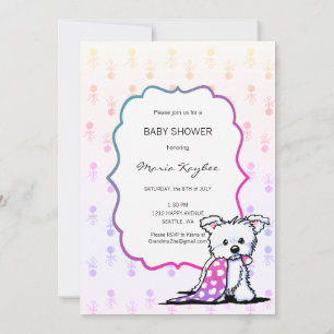 KiniArt Westie Baby Shower Invitations