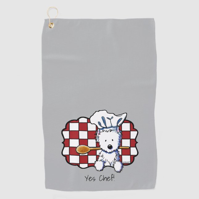 KiniArt Westie Chef Golf Towel (Front)