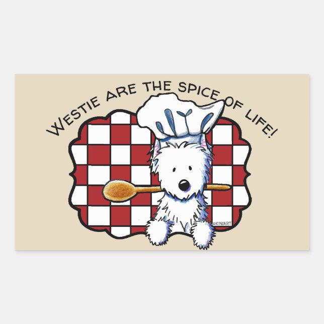KiniArt Westie Chef Rectangular Sticker (Front)