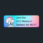 KiniArt Westie Christmas Address Label<br><div class="desc">KiniArt Westie Terriers dog art Christmas return address labels by Contemporary PUP Artist,  Kim NIles. © Kim Niles,  KiniArt™ - All Rights Reserved</div>