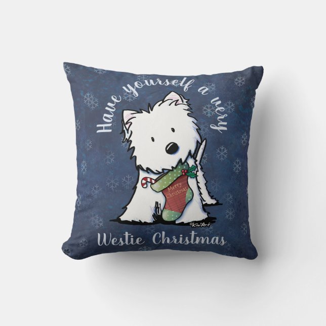 KiniArt Westie Christmas Cushion (Front)
