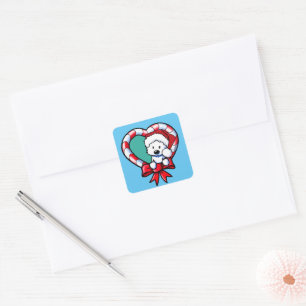 KiniArt Westie Christmas Love Square Sticker