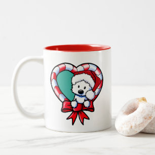 KiniArt Westie Christmas Love Two-Tone Coffee Mug