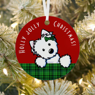 KiniArt Westie Christmas Metal Tree Decoration