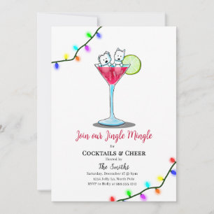 KiniArt Westie Christmas Party Invitations 