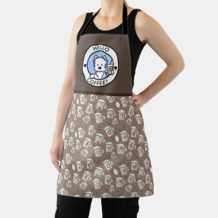 KiniArt Westie Coffee Love All-Over Print Apron
