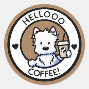 KiniArt Westie Coffee Stickers