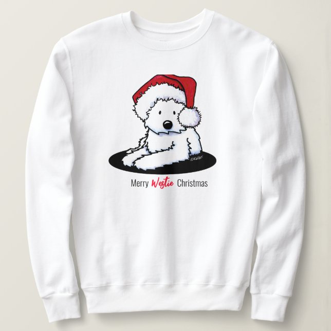 KiniArt Westie Dog Christmas  Sweatshirt (Design Front)