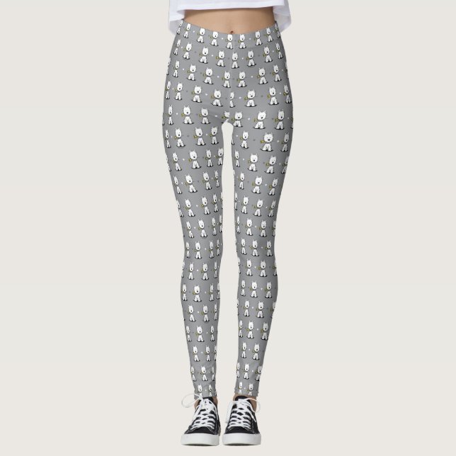 KiniArt Westie Dog Leggings (Front)